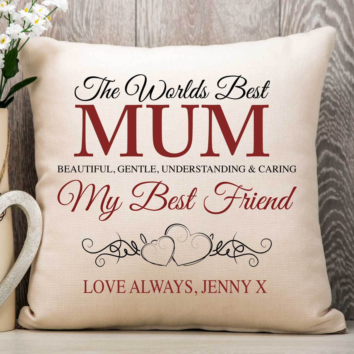 Worlds Best Mum Cushion - Prints to Remember